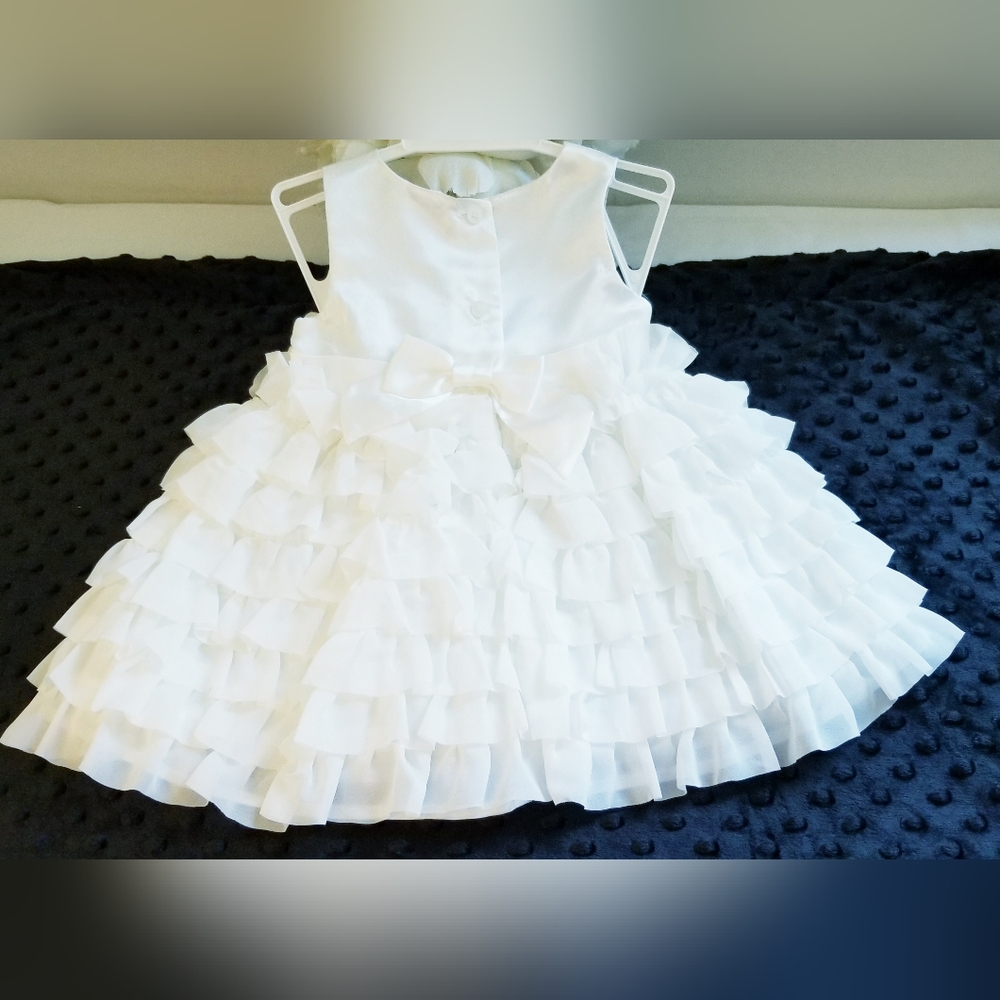 NEW Baby Beri White Ruffle Flower Formal Dress Size 3/6M - Picture 6 of 11